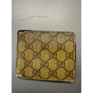 Vintage Gucci GG Supreme Monogram Bifold Wallet Brown Leather PROJECT PIECE